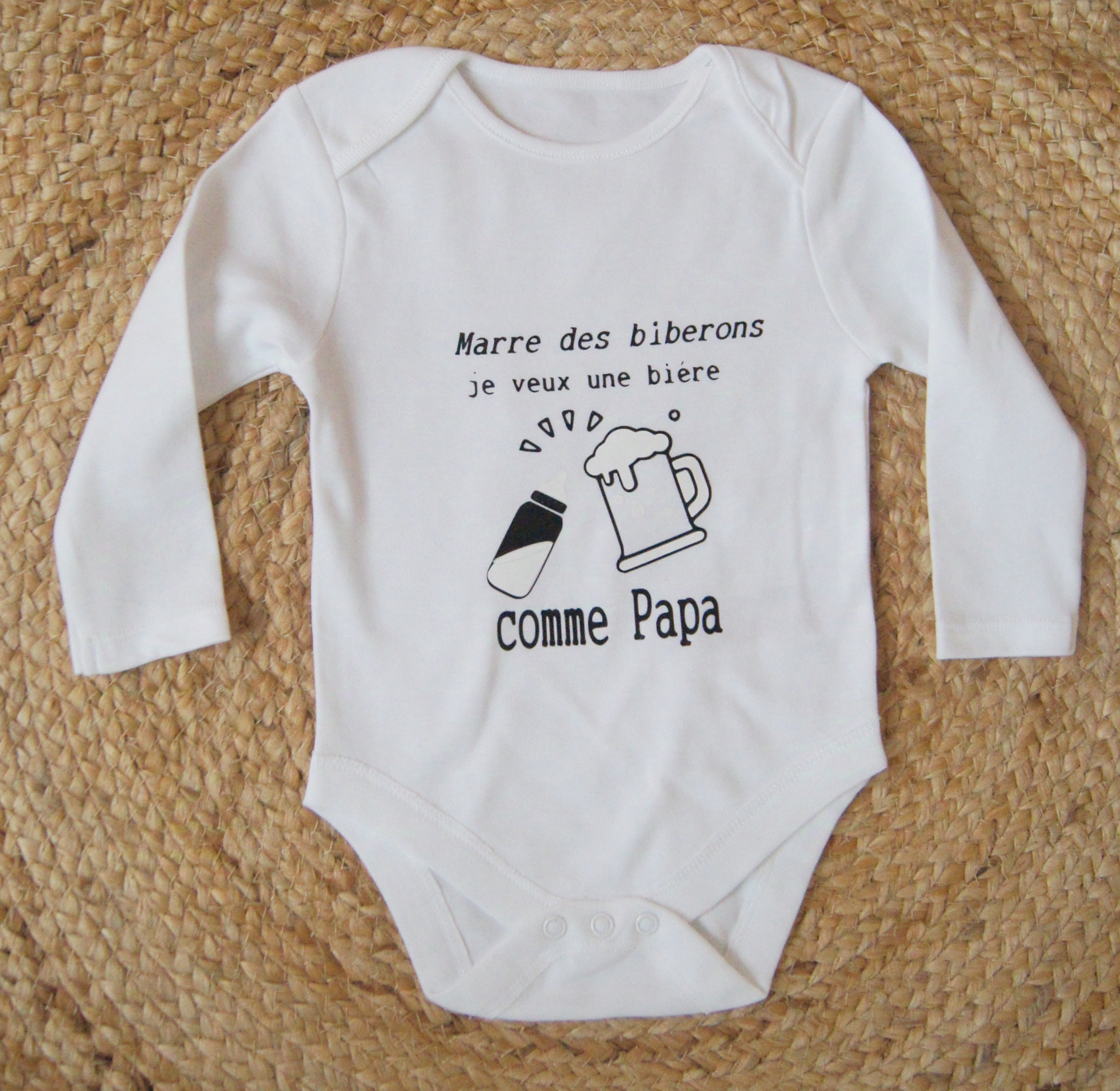 Body "Marre des biberons, je veux une biére comme papa."